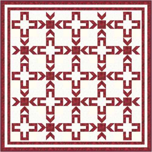 Red and White 2 block Quilt 37