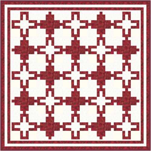Red and White 2 block Quilt 39