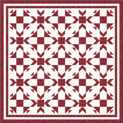 Red and White 2 Block Quilt 55