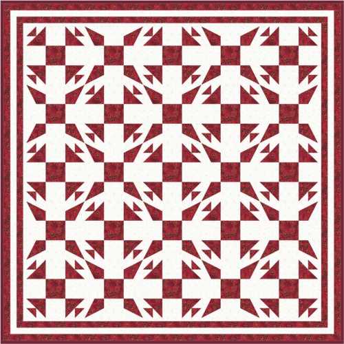 Red and White 2 Block Quilt 60